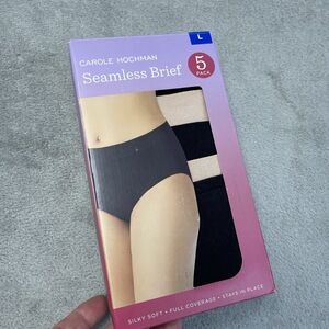 Carole Hochman Women's L Seamless Brief Black e0324